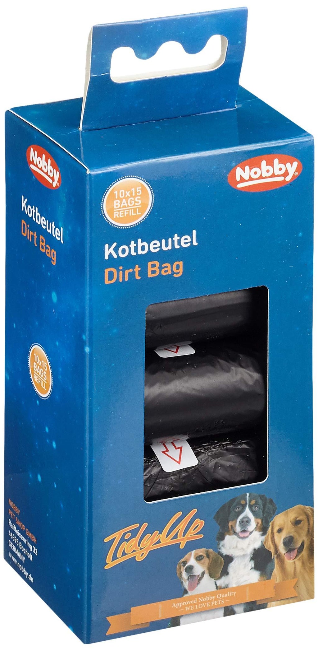 Nobby TidyUp 67357 Dog Waste Bags 10 Rolls / 15 Bags/Black - PawsPlanet Australia