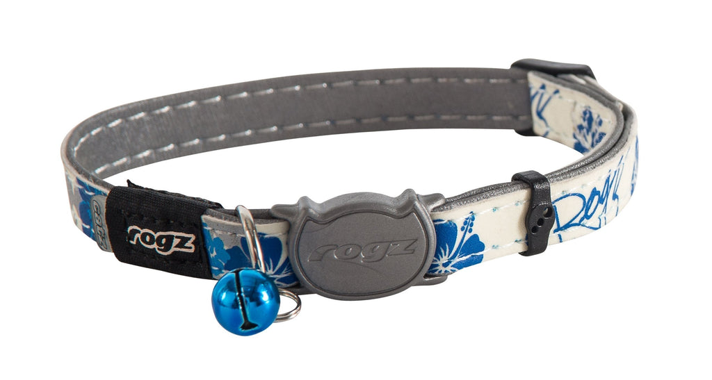 Rogz Catz GlowCat Collar, Blue Floral - PawsPlanet Australia