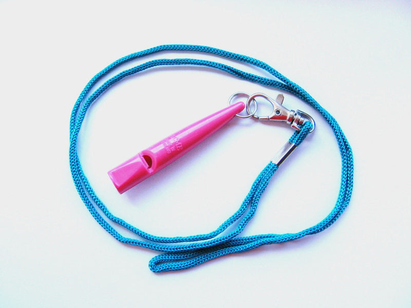 ACME 210.5 Dog Whistle - pink with contrasting turquoise lanyard - PawsPlanet Australia