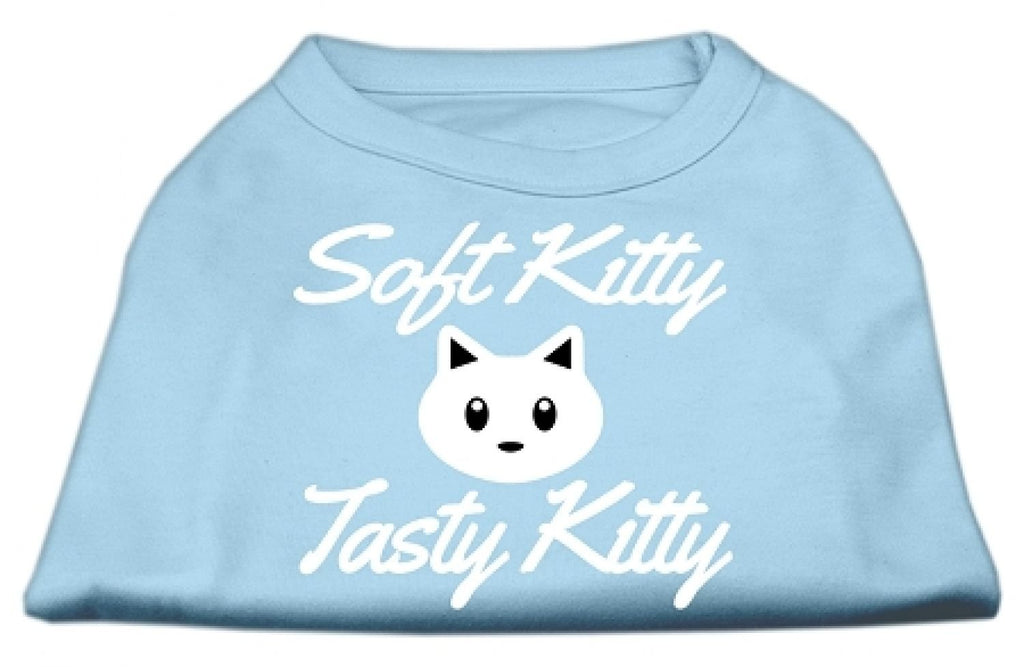 Mirage Pet Products Softy Kitty/Tasty Kitty Screen Print Dog Shirt, Extra Large, 16-inch, Baby Blue - PawsPlanet Australia