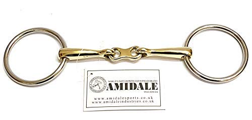 Amidale Loose Ring French Link Copper Mix Snaffle Bit S/S German Silver Flat Link 4.50 INCHES - PawsPlanet Australia