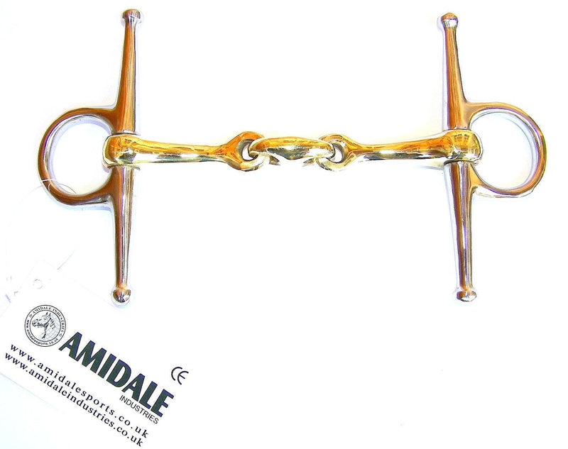 Amidale Full Cheek Horse Bit,Copper Mix Lozenge Stainless Steel German Steel Bit 4.50 INCHES - PawsPlanet Australia
