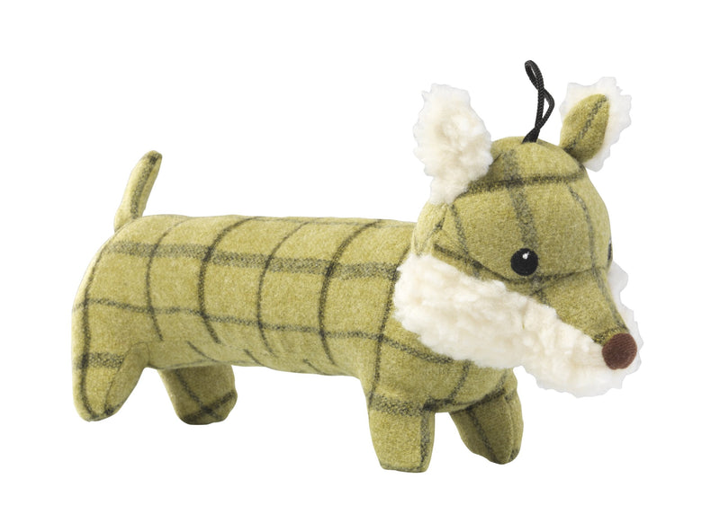 House of Paws Tweed Plush Long Fox Dog Toy, Green - PawsPlanet Australia