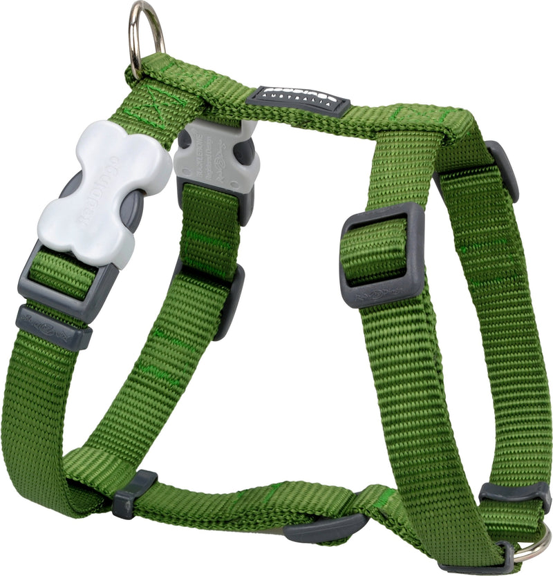 Red Dingo Plain Green Dog Harness 15mm x (Neck: 30-48cm / Body 36-54cm), S - PawsPlanet Australia