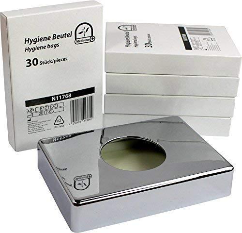 Hygienic Bag Dispenser Various Colours by Medi-Inn - Chrome + 5x30 hygienic Bags - PawsPlanet Australia