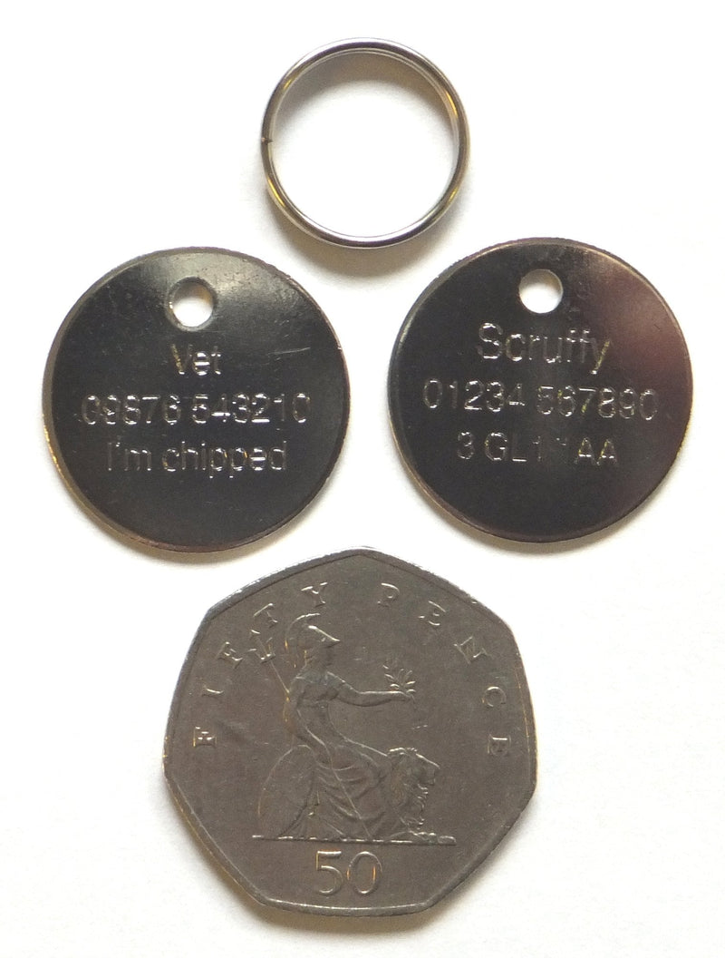 Carlton Trading Quality Pet Dog Cat ID Tags : Steel 22mm : FREE ENGRAVING - PawsPlanet Australia
