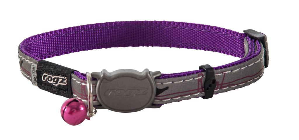 Rogz Catz NightCat Collar, Purple One Size - PawsPlanet Australia