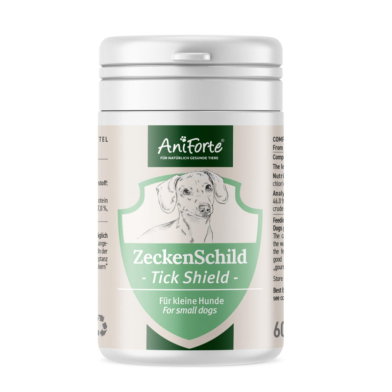 AniForte tick protection for dogs (small to 10kg) 60 capsules - Natural tick shield through skin barrier, tick repellent for parasites, prevention of tick bites, tick tablets for tick protection - PawsPlanet Australia