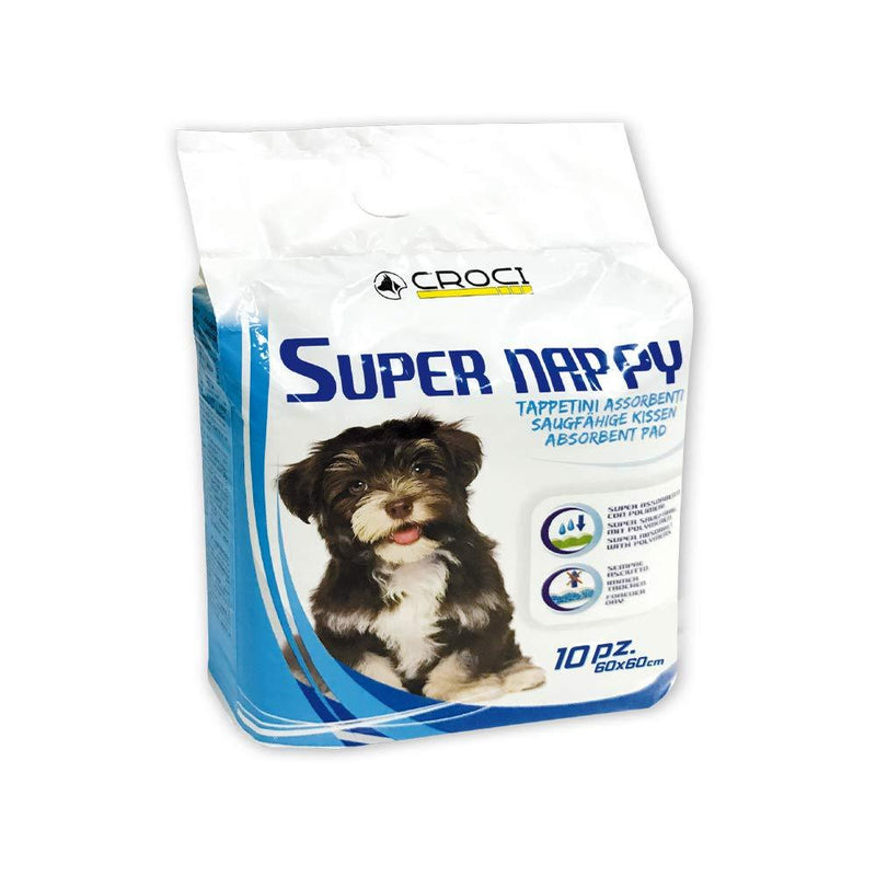 Croci Dog Absorbent Super Nappy, 60 x 60 cm, Pack of 10 - PawsPlanet Australia