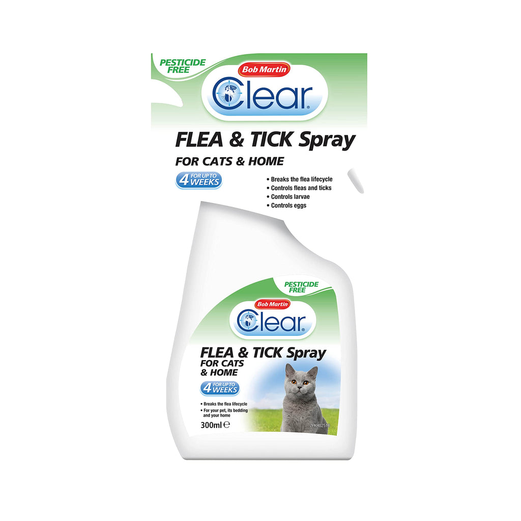 Bob Martin Clear | Flea Spray for Cats and Home | Controls Flea and Tick infestations in the Household (300 ml) - PawsPlanet Australia