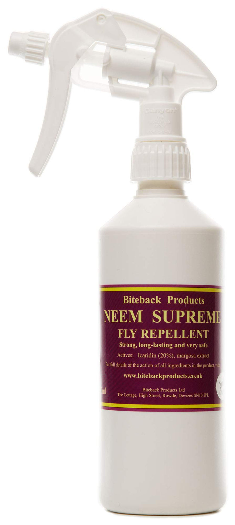 Biteback Products 'Neem Supreme' Strong and Long Lasting Horse Fly Midge Insect Repellent with 20% Icaridin, 500ml Spray - PawsPlanet Australia