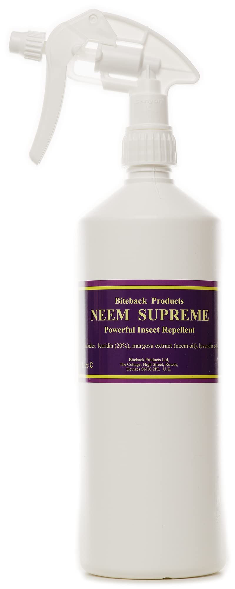 Biteback Products 'Neem Supreme'™ Strong and Long Lasting Fly And Midge Repellent, 20% Icaridin, 1 Litre SPRAY - PawsPlanet Australia