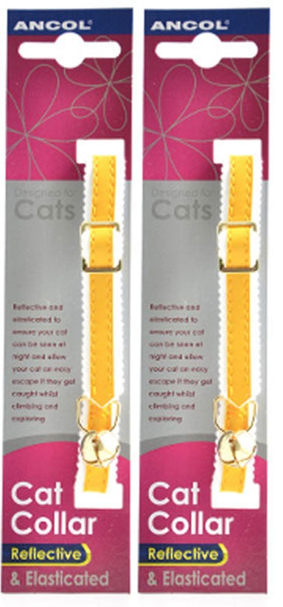 2 Pack Deal - Ancol - Safe Reflective Cat Collar Yellow - PawsPlanet Australia