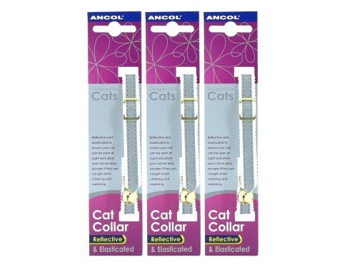 2 Pack Deal - Ancol - Safe Reflective Cat Collar Silver - PawsPlanet Australia