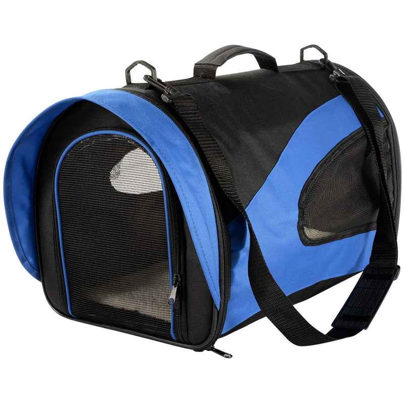 Lightweight Fabric Pet Carrier Crate for Dogs, Cats or Small Animals Blue - PawsPlanet Australia