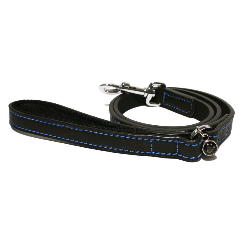 Rosewood Luxury Leather Dog Lead, 40 x 3/4-inch, Black - PawsPlanet Australia