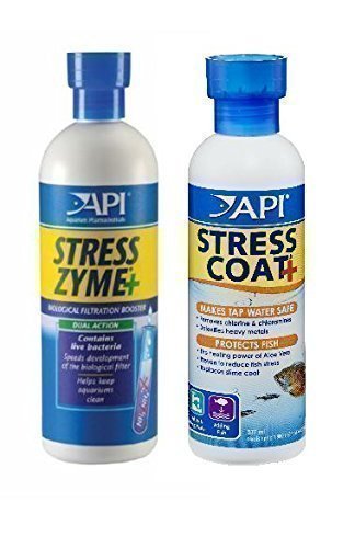 Aquarium Fish Tank Water Treatment & Conditioner Stress Zyme & Stress Coat 237mL - PawsPlanet Australia