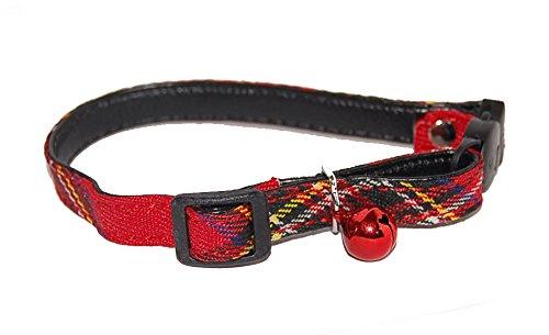 Pet Palace® "Tartan Tiger Cat Safety Collar for Cats who are proud of their heritage plus FREE cute catnip mouse toy! (Red) Red - PawsPlanet Australia