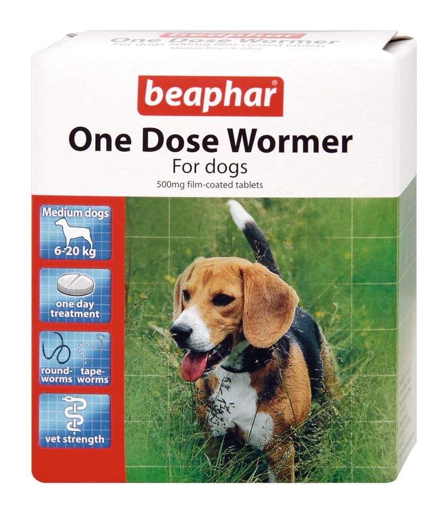 Beaphar One Dose Wormer for Medium Dogs 2 Tablets Worm Treatment for Dogs - PawsPlanet Australia