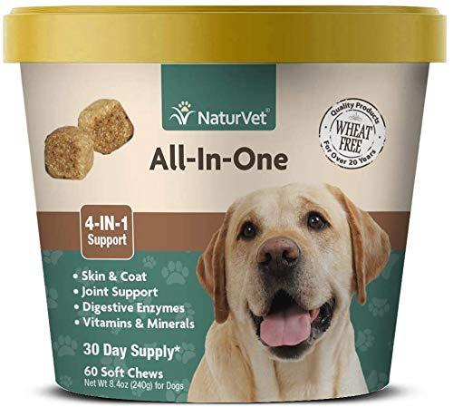 NaturVet – All-in-One Support | Helps Support Your Pet’s Essential Needs & Overall Health | Digestion, Skin, Coat, Vitamins & Minerals, Joint Support | 60 Soft Chews - PawsPlanet Australia