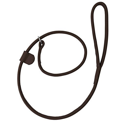 Harrington Marley HAND-CRAFTED BROWN SOFT LEATHER DOG SLIP OVER LOOP HOOP LEASH LEAD TRAINING LONG ROLLED STRONG - PawsPlanet Australia