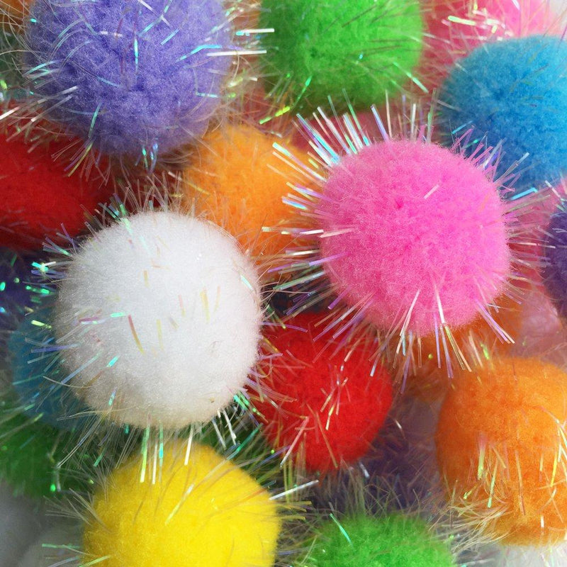 [Australia] - Rimobul Assorted Color Sparkle Balls My Cat's All Time Favorite Toy - 1.3" - 20 Pack 