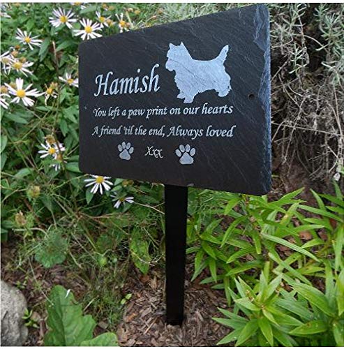 1st 4 Signs Beautiful Natural Slate Pet Memorial 25cm x 18cm ANY PET TYPE or DOG BREED (Stake not included) - To Purchase Click Customize Now Button - PawsPlanet Australia