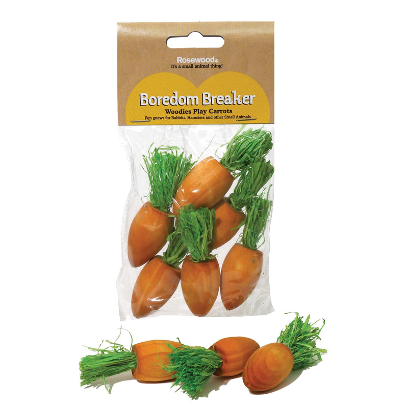 Rosewood Boredom Breaker Woodies Play Carrots for Small Animals, clear - PawsPlanet Australia