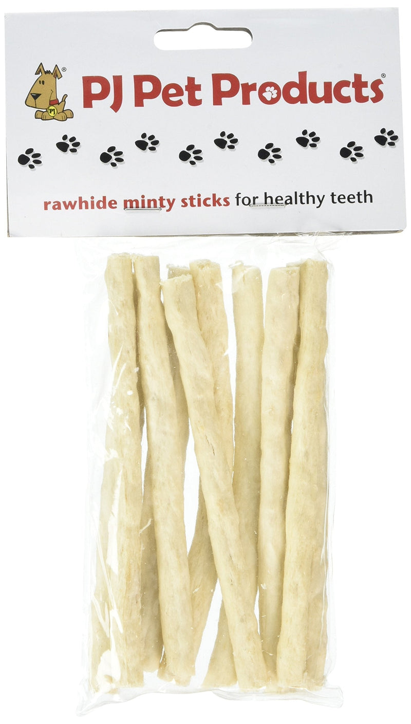 Pj Pet Products 10 Piece Expanded Rawhide Sticks Mint Flavour, 5-inch - PawsPlanet Australia