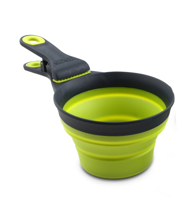 [Australia] - Dexas Popware for Pets Collapsible KlipScoop 1 Cup Capacity Gray/Green 