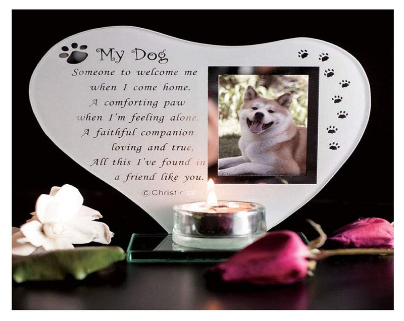 My Dog - Inspirational Poem, Candle and Photo Holder Glass Memorial Plaque - PawsPlanet Australia