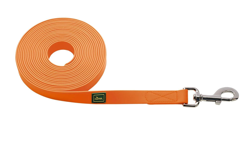 HUNTER Convenience Tracking Lead Rope without Hand Strap, 20 x 500 cm, Medium, Neon Orange - PawsPlanet Australia