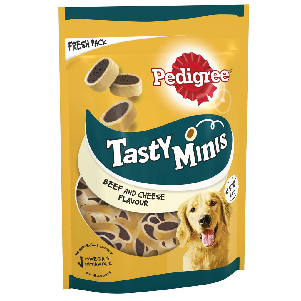 Pedigree Tasty Minis - Dog treats, cheesy nibbles with cheese and beef flavour - training treats, Pack of 8 (8 x 140 g) - PawsPlanet Australia