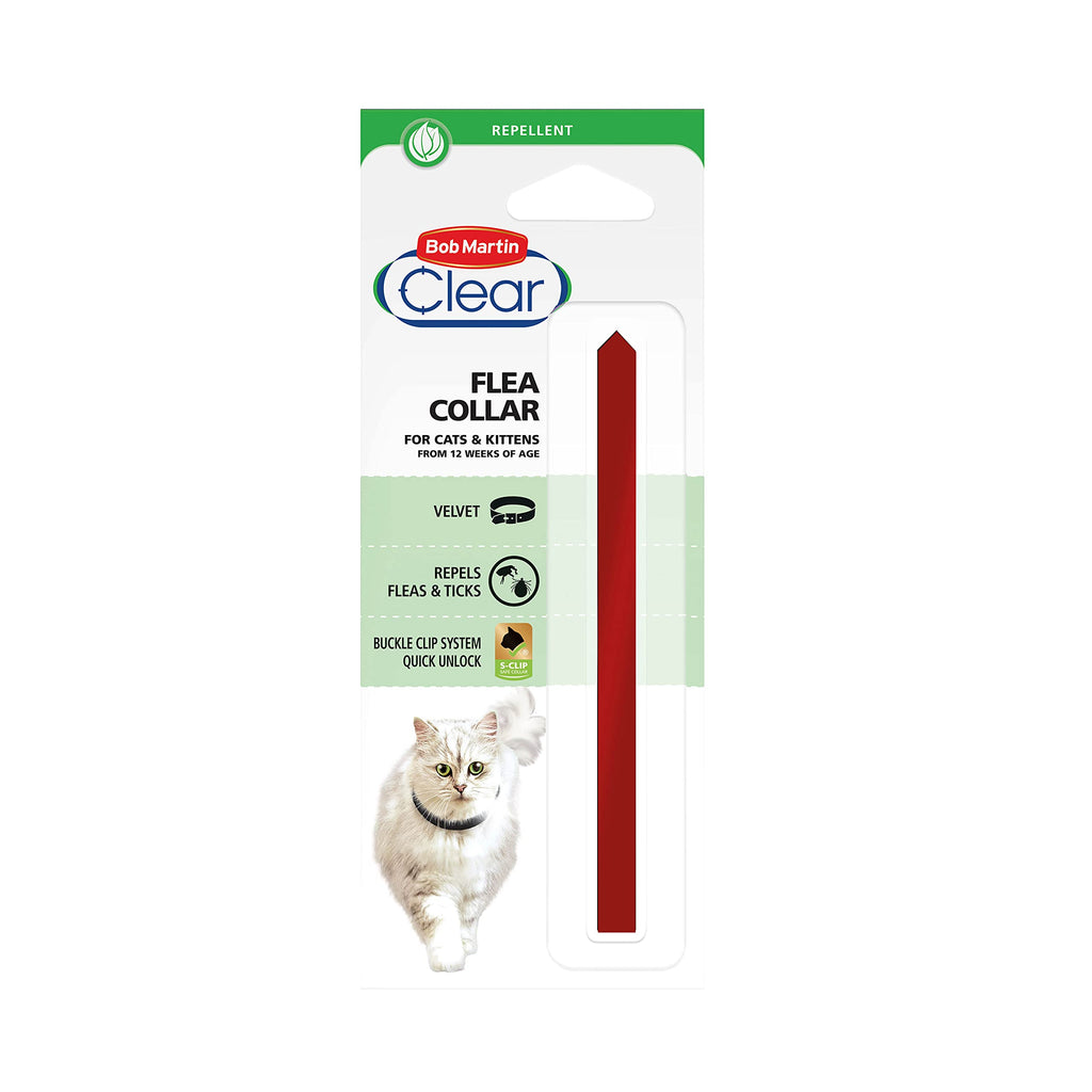 Bob Martin Clear | Cat Flea Collar with Bell, Suitable for Kittens | Effective Flea & Tick Repellent | Adjustable with Safety Clip (Assorted Colours) - PawsPlanet Australia