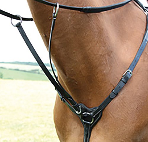 Shires Salisbury 3 Point Breastplate-Australian Nut/Brass Cob - PawsPlanet Australia