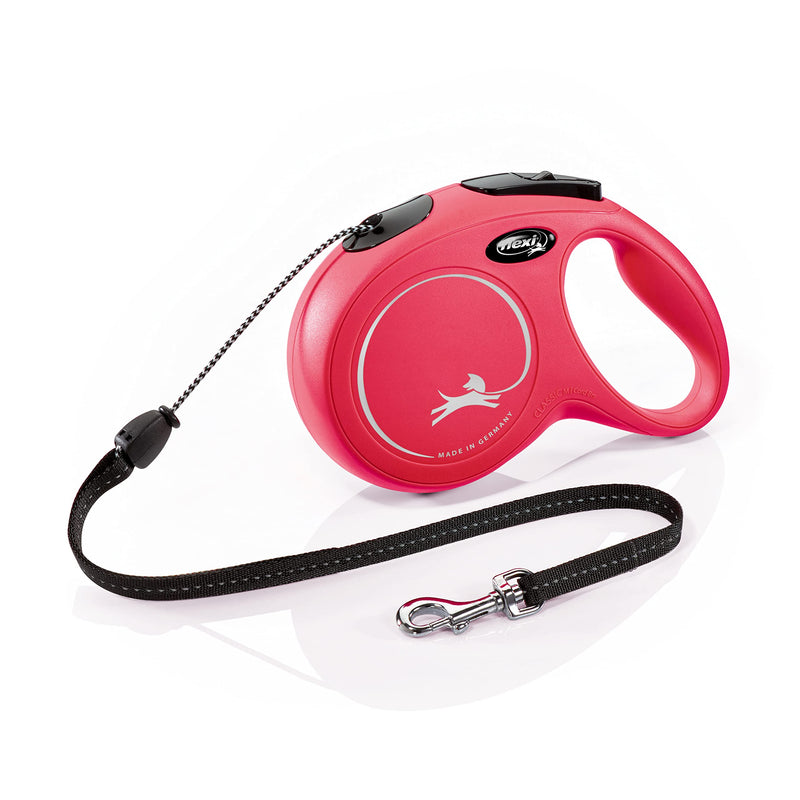 Flexi New Classic Cord Red Medium 8m Retractable Dog Leash/Lead for dogs up to 20kgs/44lbs M - PawsPlanet Australia