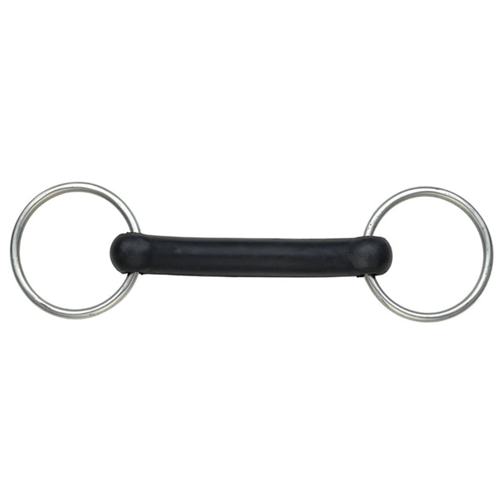 Flexible Rubber Mouth Loose Ring Snaffle Straight Bars Loose ring 6" 65mm 21mm - PawsPlanet Australia