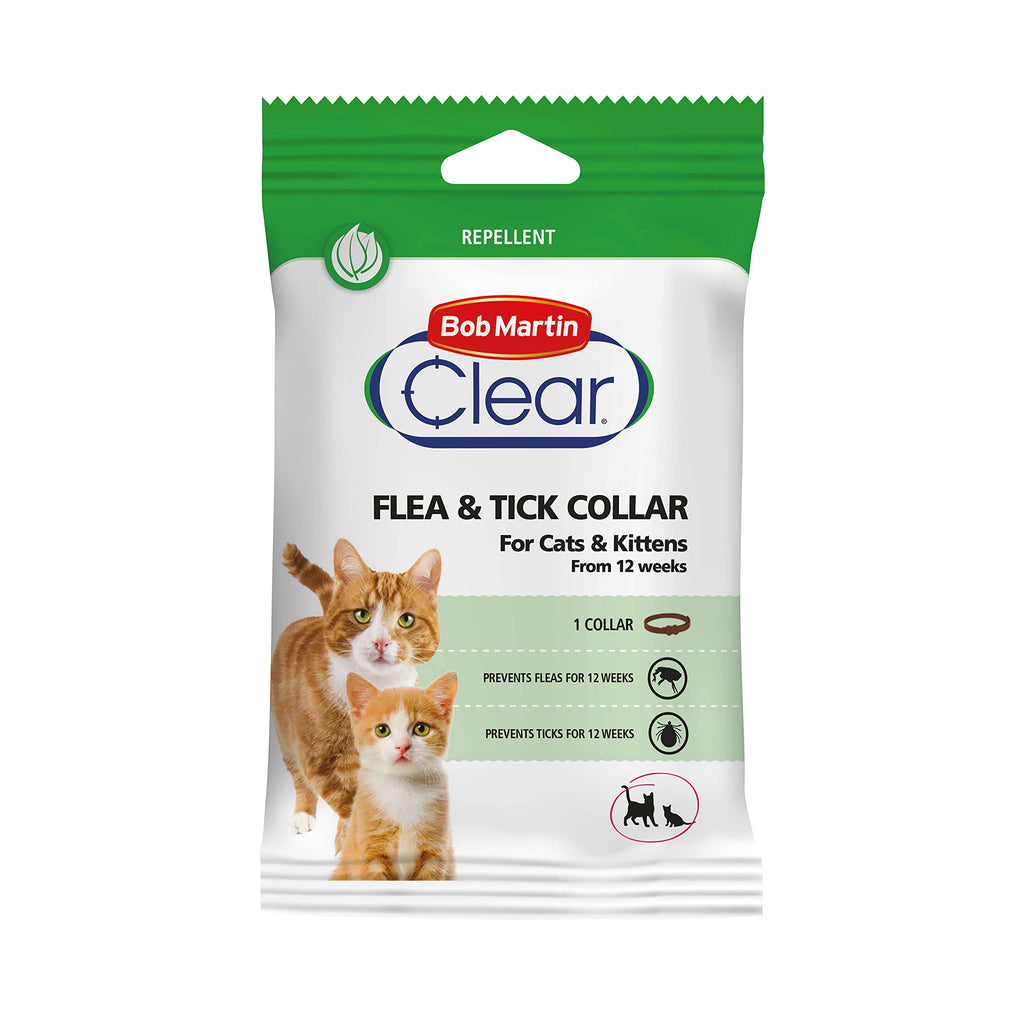 Bob Martin Clear | Cat Flea Collar, Suitable for Kittens | Effective Flea & Tick Repellent | Adjustable (1 Collar) - PawsPlanet Australia