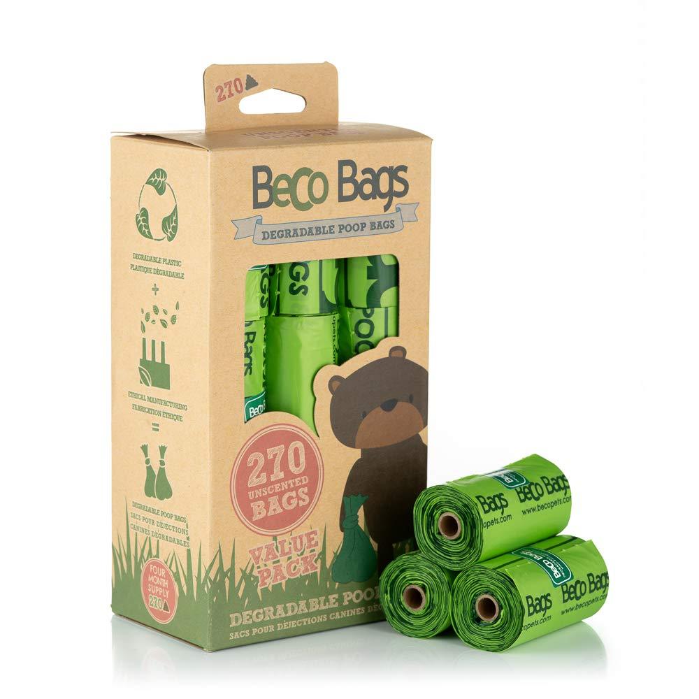 [Australia] - Beco Bags Dog Waste Bags Extra Thick and Strong Poop Bags for Dogs, Leakproof, Anti-Tear, Degradable Value Pack (270 Bags) X 