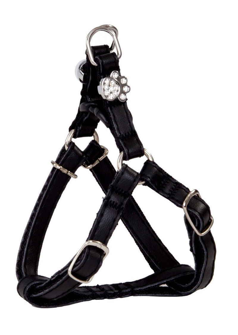 Dingo New York Harness for Small Breeds, Decorative Harness for Dog Made of Black Leather 10830 - PawsPlanet Australia