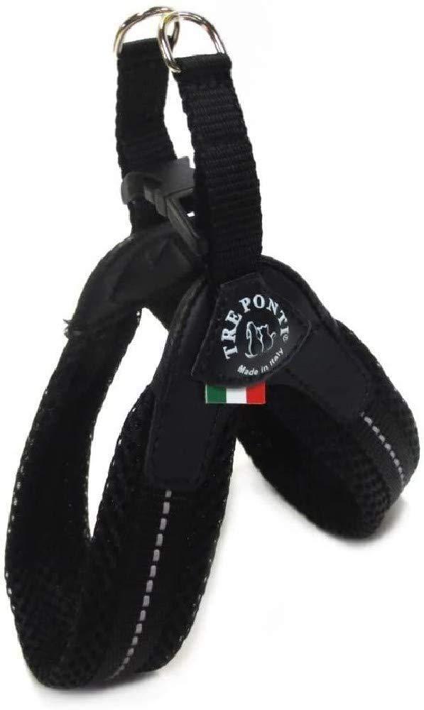 Tre Ponti Fibbia Small Dog Mesh Harness, 1.5 cm, Black - PawsPlanet Australia