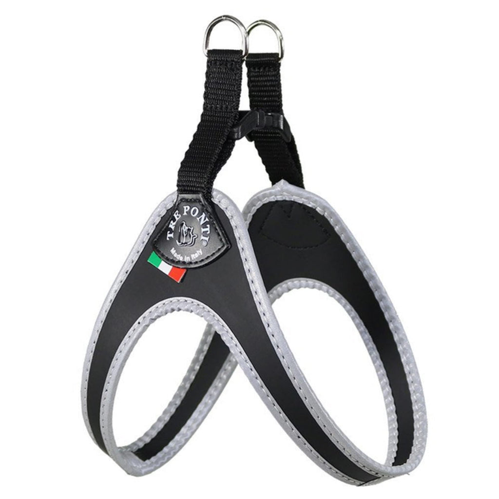 Tre Ponti Fibbia Small Dog Harness, 3.5 cm, Black - PawsPlanet Australia