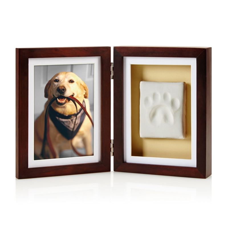 Pearhead Pet Picture Frame and Paw Print Kit, Keepsake Gift for Pet Owners, Great For Dog or Cat, espresso frame, clay - PawsPlanet Australia