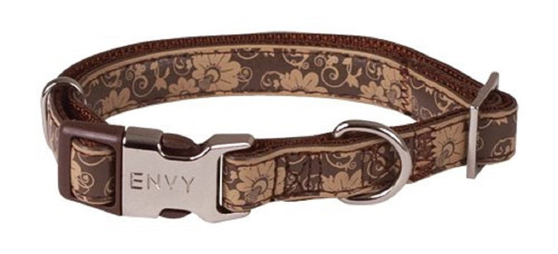 Doogy Envy Flora Adjustable Collar 10 mm - Brown - PawsPlanet Australia