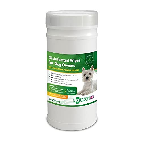 Aqueos Dog Wipes Antibacterial Antiviral Antifungal | Antiseptic Dog Grooming Wipes for Smelly Dogs | 200 wipes - PawsPlanet Australia