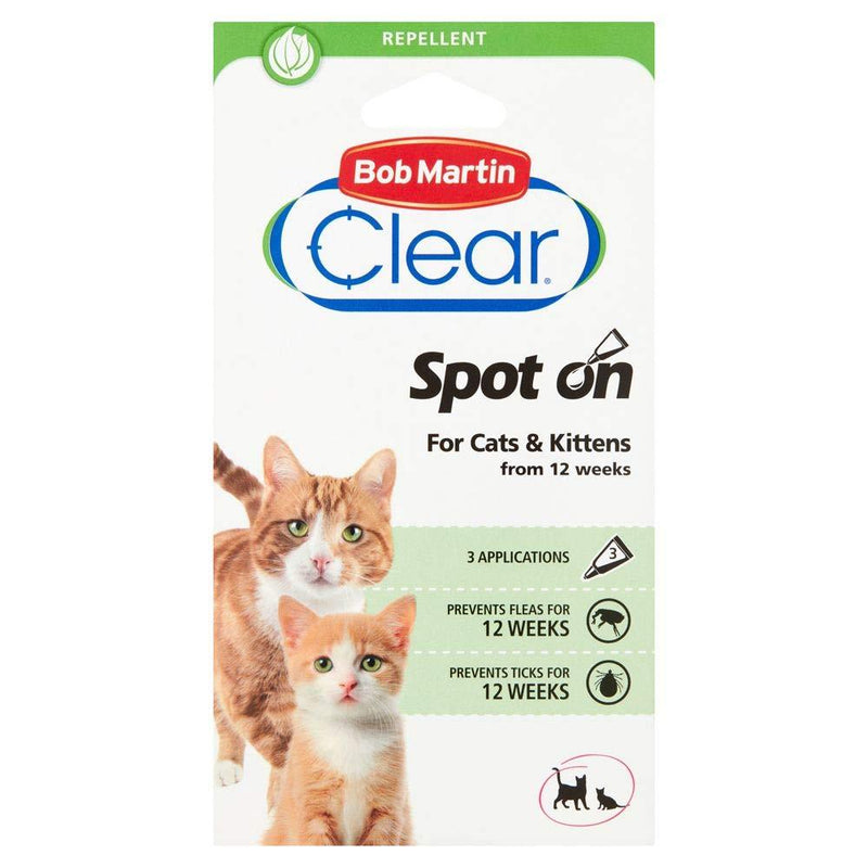Bob Martin Clear Flea and Tick Spot On for Cats & Kittens From 12 Weeks - PawsPlanet Australia
