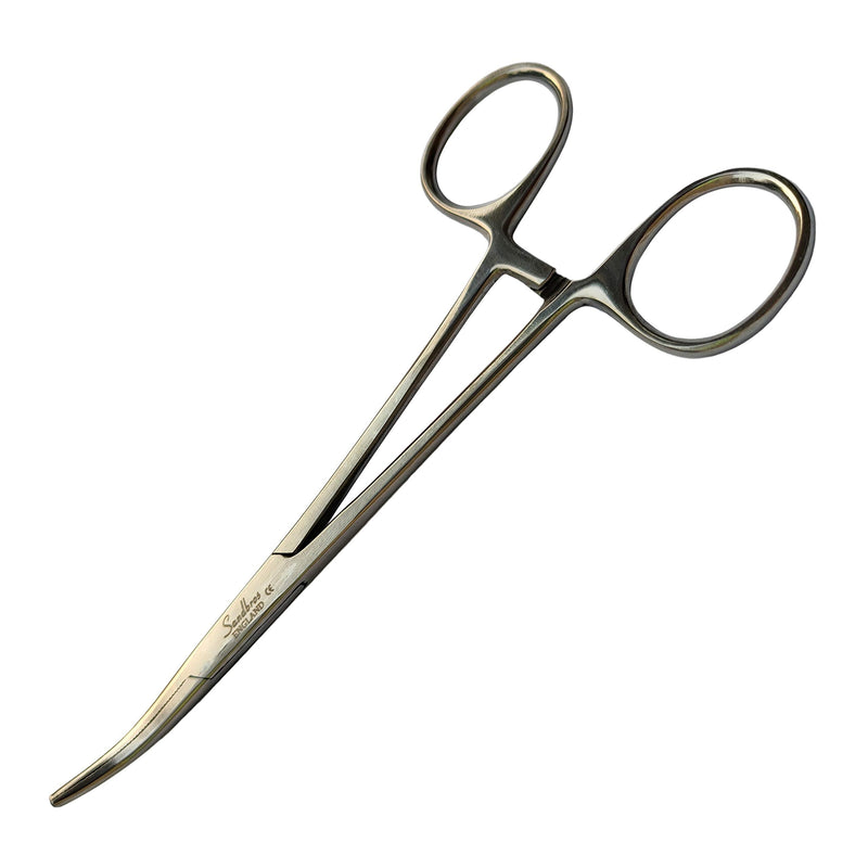 Sandbros 12cm CSF CURVED Stainless Steel Pet Groomers Scissor Style Pet ear Locking Forceps, Aka Hemostatic Tweezers, Good Strong Animal Care, Dog/Cat groomers tool - PawsPlanet Australia