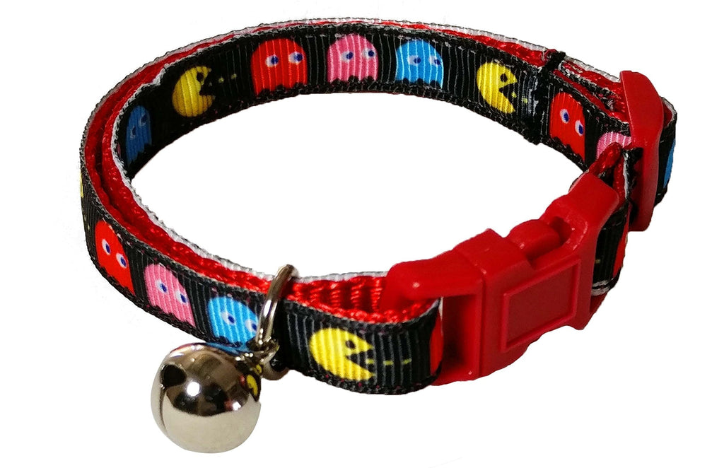 Spoilt Rotten Pets Retro Arcade Gamer Geek Cat Collar Safety Buckle & Bell - PawsPlanet Australia