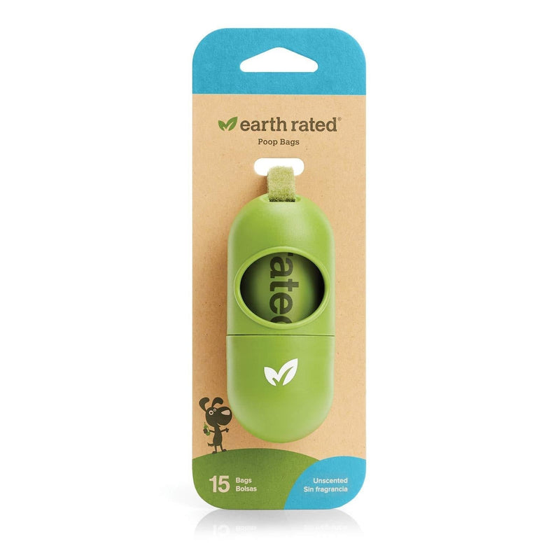 Earth Rated - Dispenser ecological hygienic bags PoopBags 1 Dispenser, 15 Bags Unscented - PawsPlanet Australia