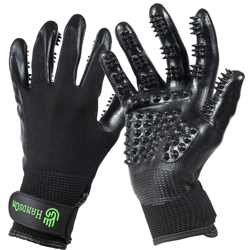 HandsOn Medium Bathing/Grooming/SheddingGloves, De-Shedding Gloves for Horses/Dogs/Cats/Livestock/Small Pets - PawsPlanet Australia